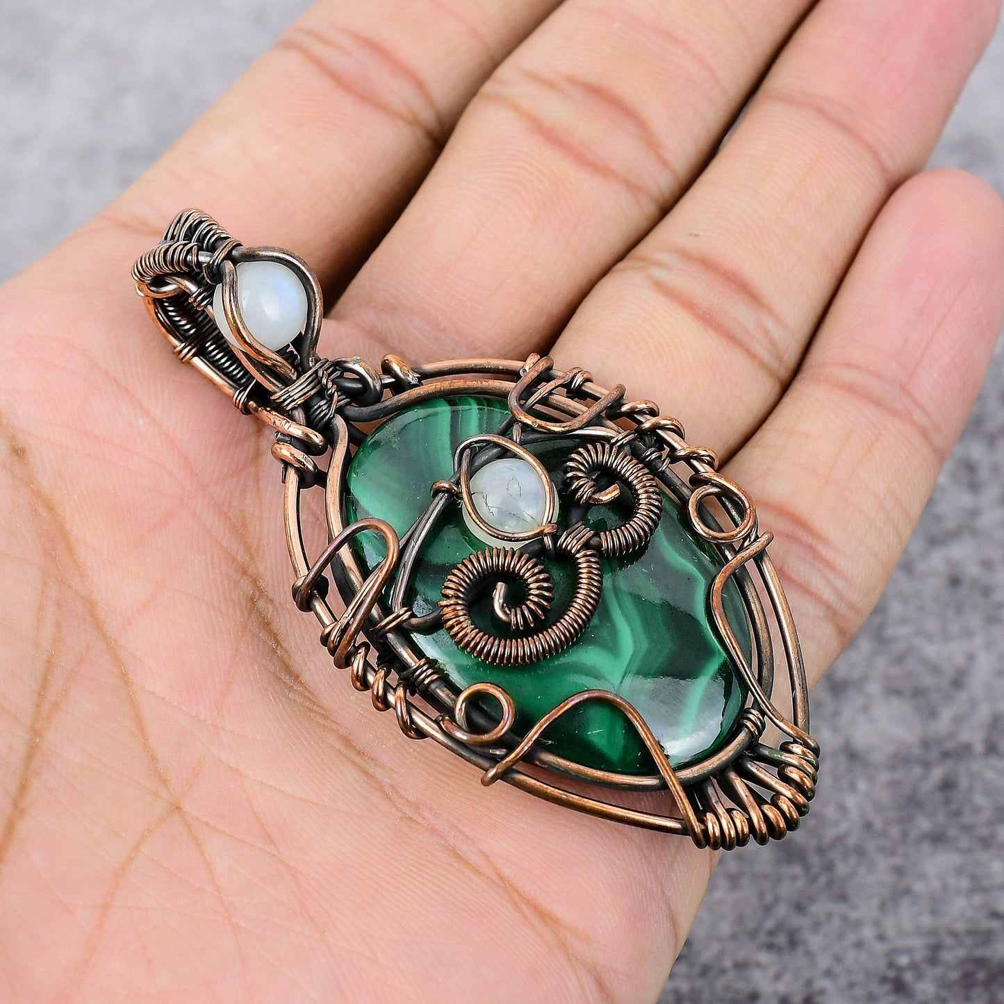 Green Malachite Gemstone Pendant