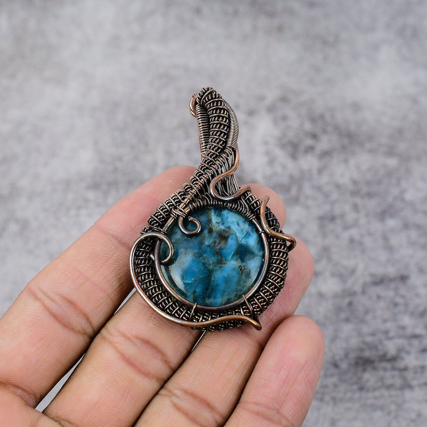Neon Blue Apatite Gemstone Pendant