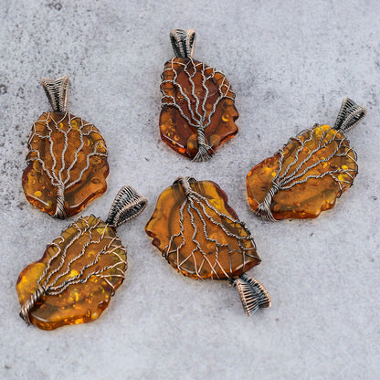 Golden Baltic Amber Gemstone Pendant