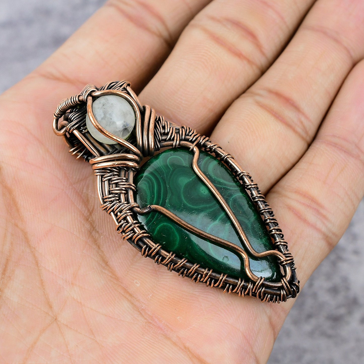 Green Malachite Gemstone Pendant