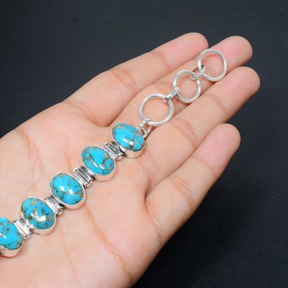 Blue Turquoise Gemstone Bracelet