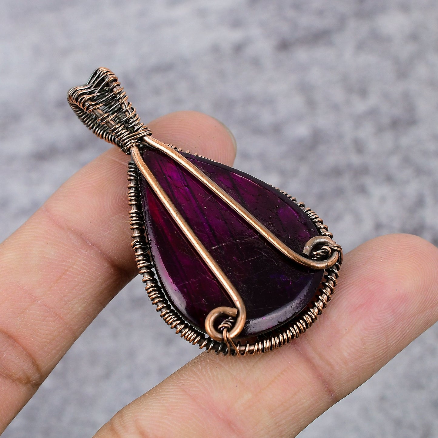 Pink Fire Labradorite Gemstone Pendant