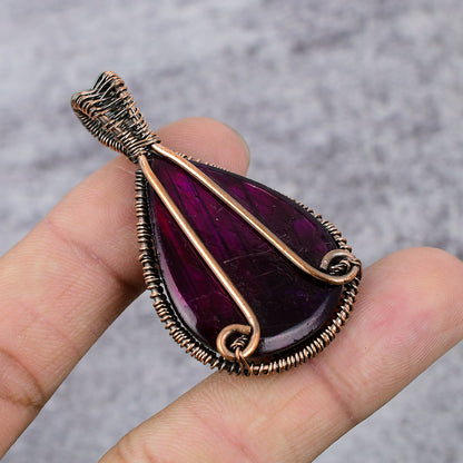 Pink Fire Labradorite Gemstone Pendant