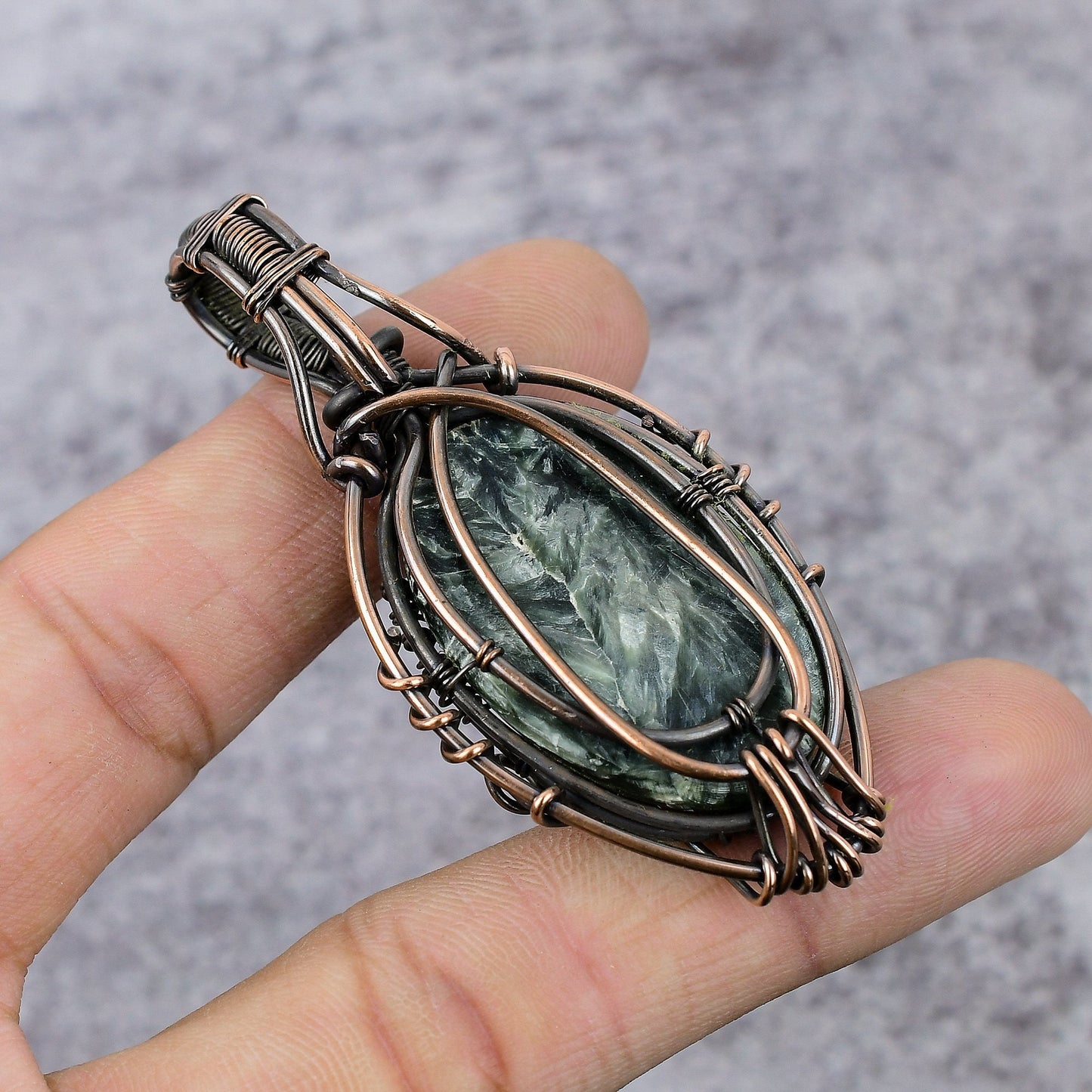Green Seraphinite Gemstone Pendant