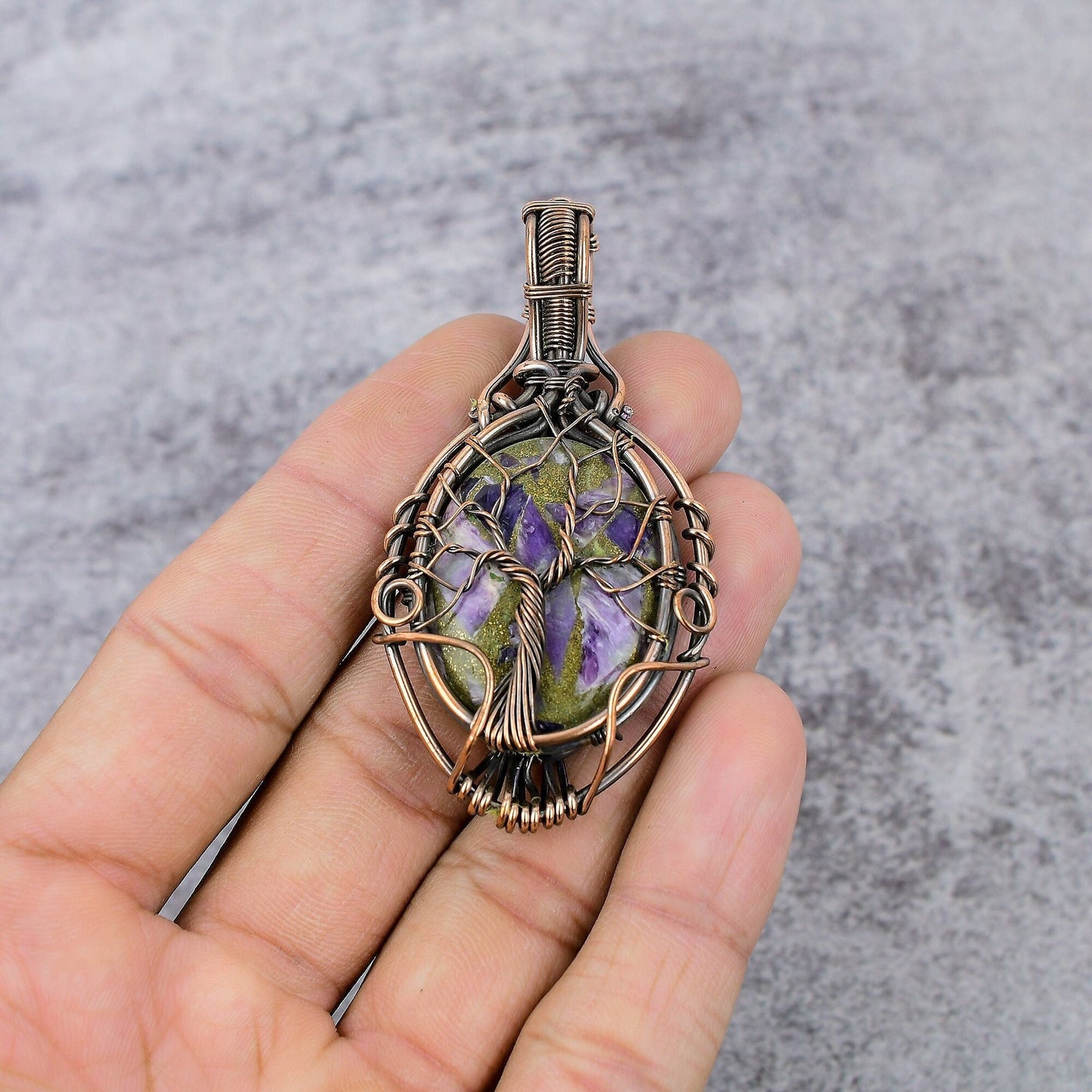 Purple Charoite Gemstone Pendant