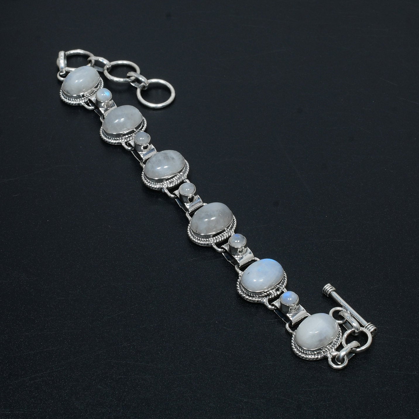 Sterling Silver Rainbow Moonstone Bracelet