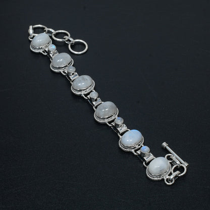 Sterling Silver Rainbow Moonstone Bracelet