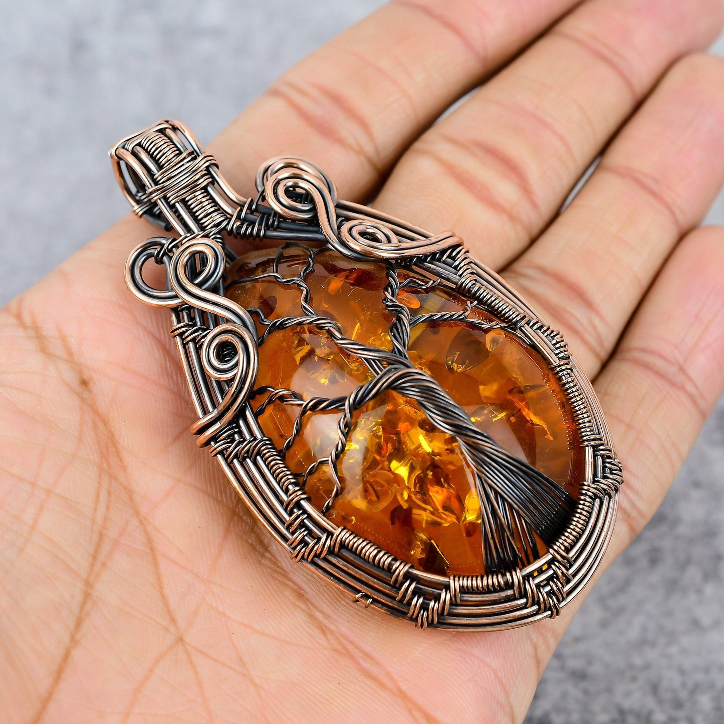 Golden Amber Gemstone Pendant