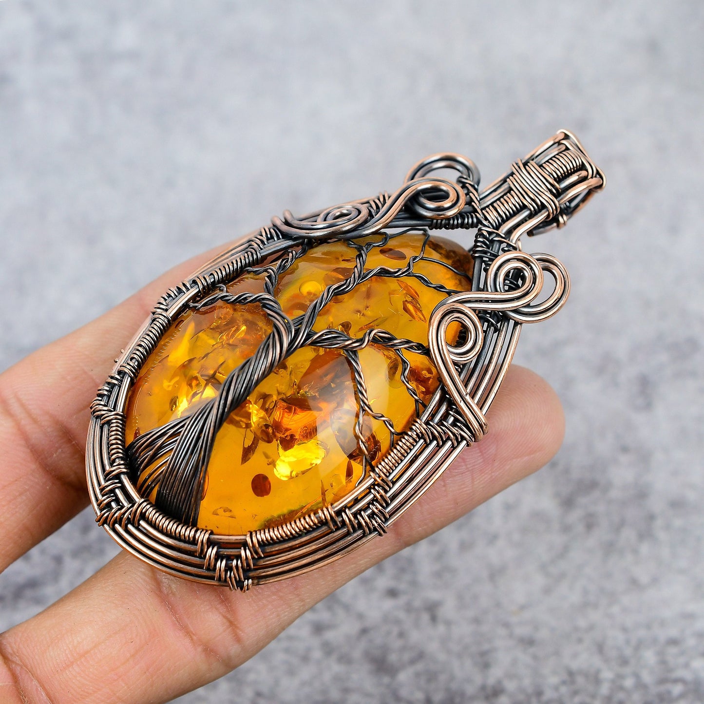 Golden Amber Gemstone Pendant