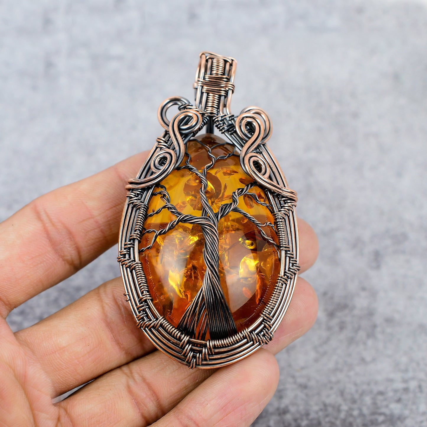 Golden Amber Gemstone Pendant