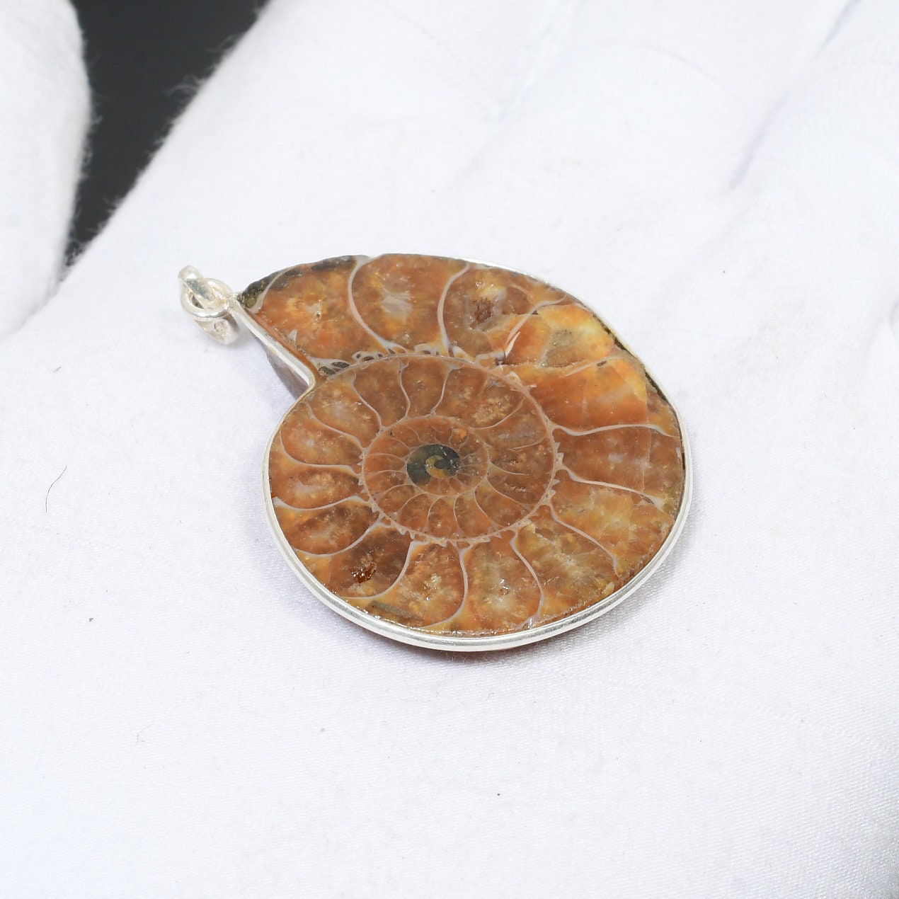 Brown Ammonite Gemstone Pendant