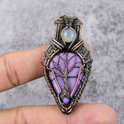 Purple Purpurite Gemstone Pendant