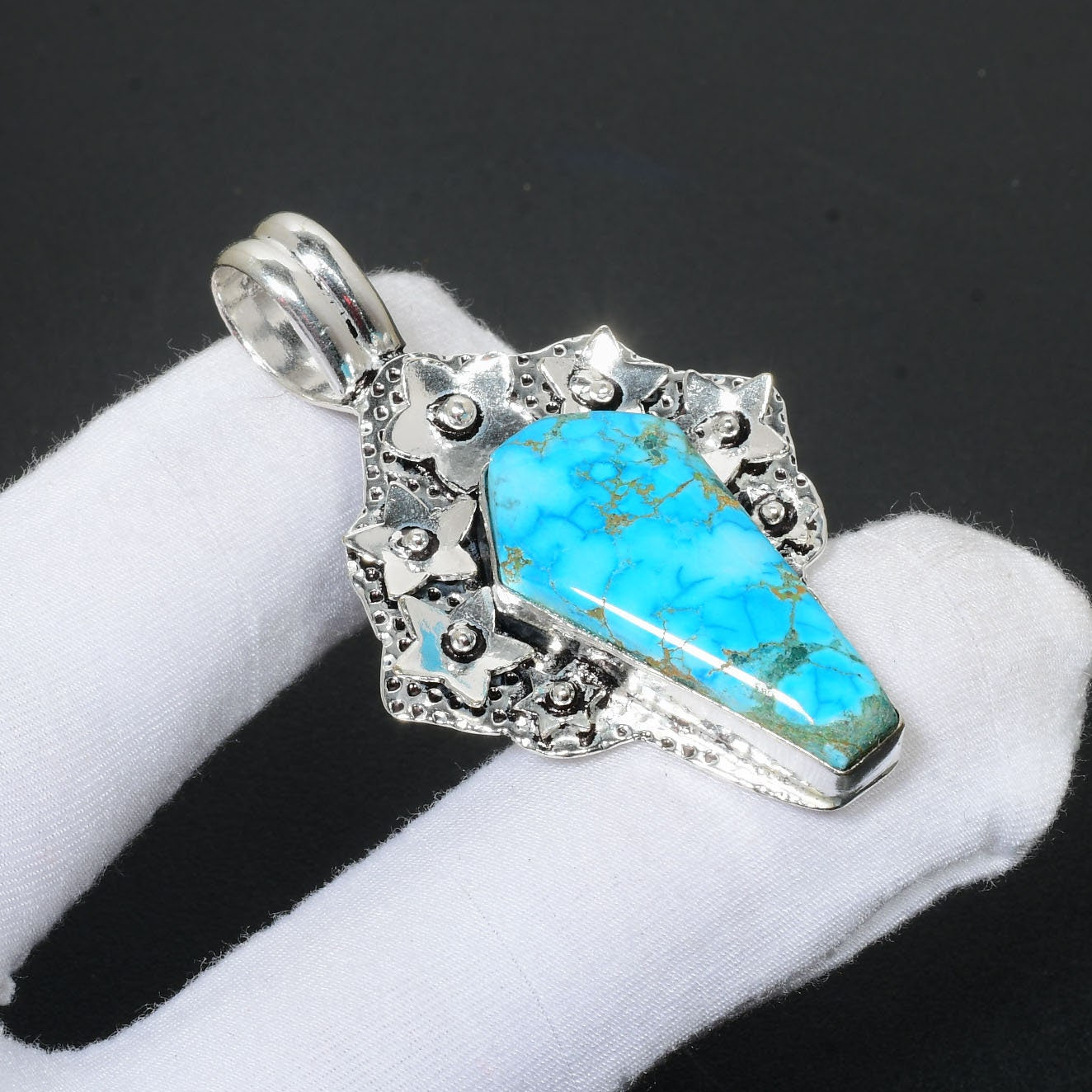 Turquoise Coffin Gemstone Pendant