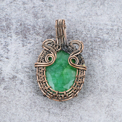 Green Emerald Gemstone Pendant