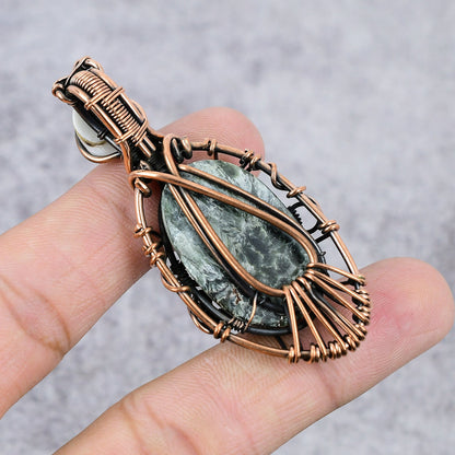 Copper Shiva Eye Gemstone Pendant