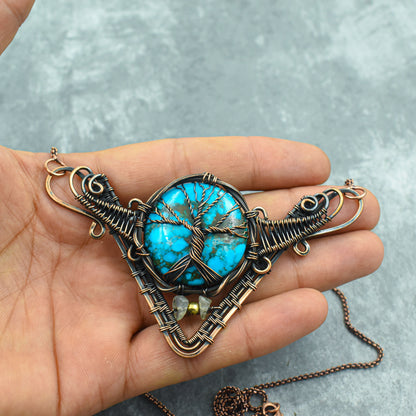 Blue Turquoise Gemstone Necklace