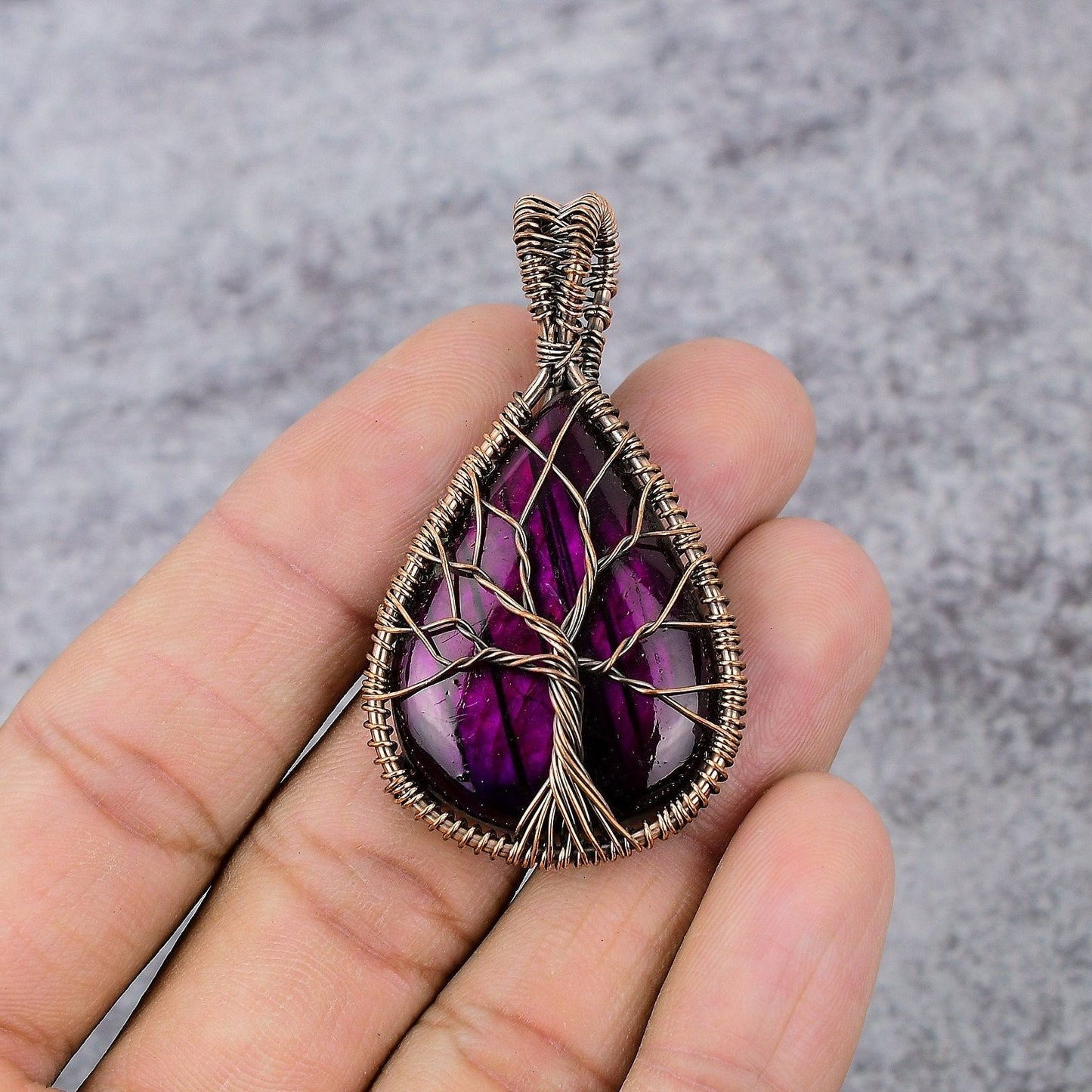 Pink Fire Labradorite Gemstone Pendant