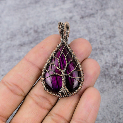 Pink Fire Labradorite Gemstone Pendant