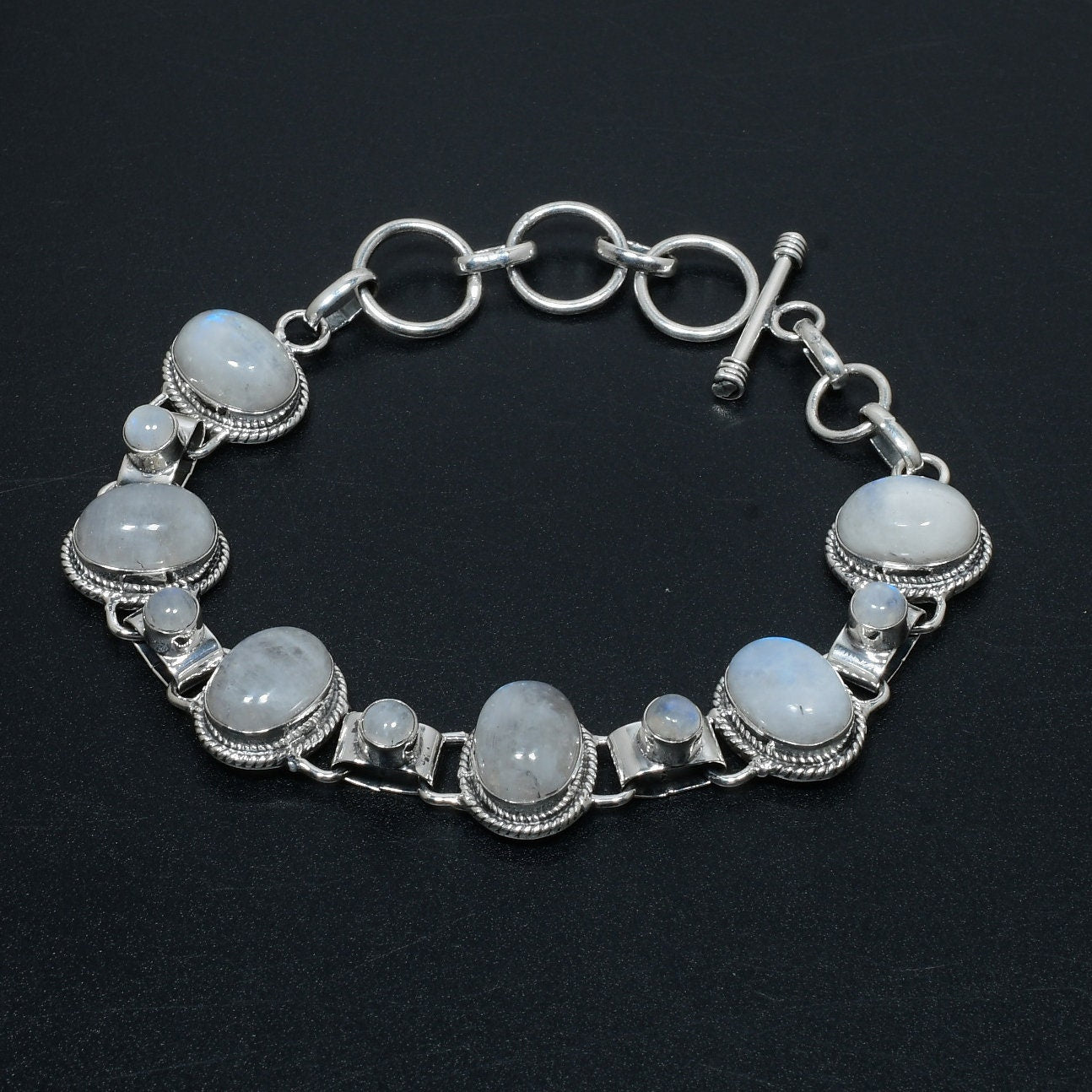 Sterling Silver Rainbow Moonstone Bracelet