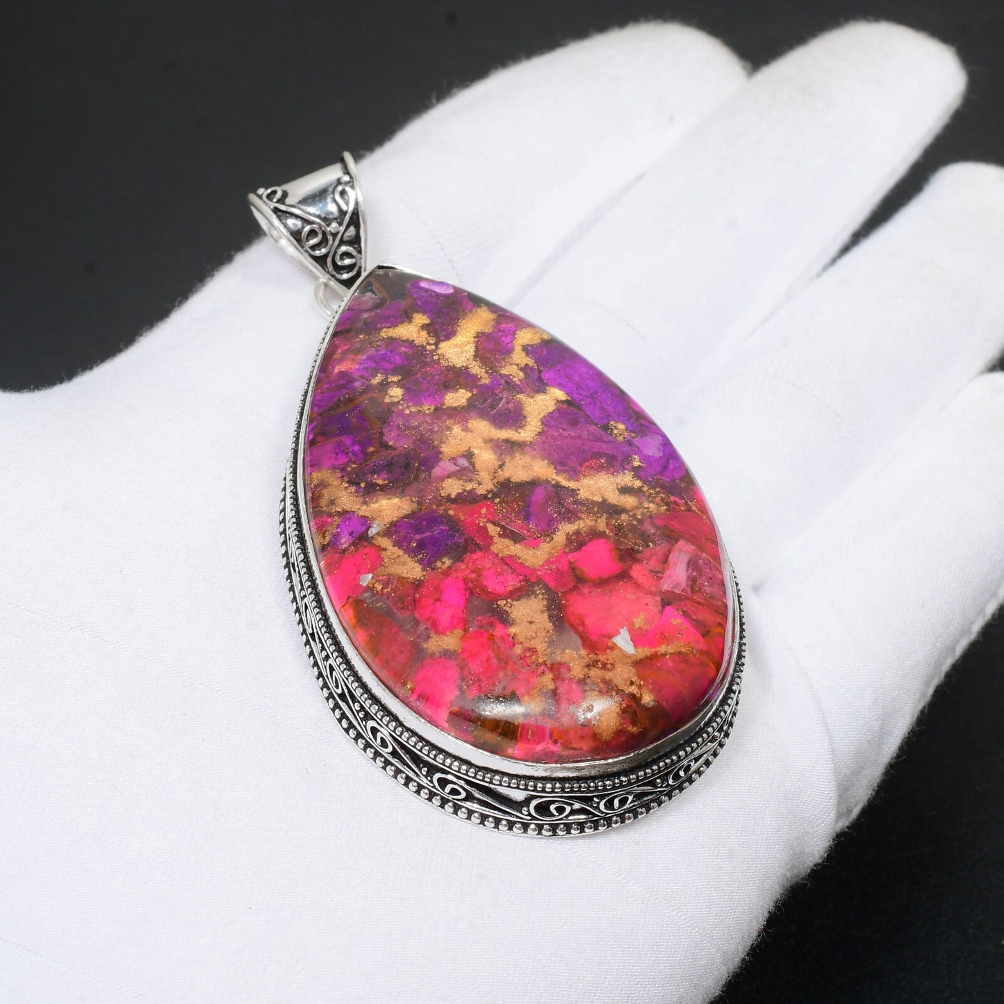 Copper Spiny Oyster Gemstone Pendant