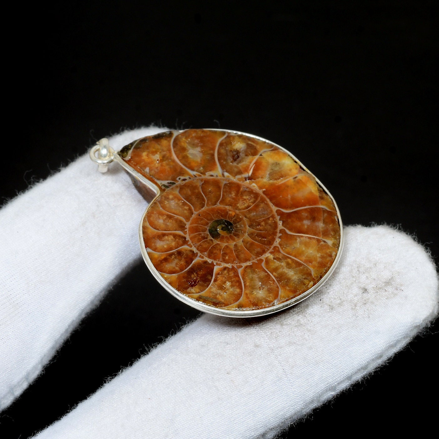 Brown Ammonite Gemstone Pendant