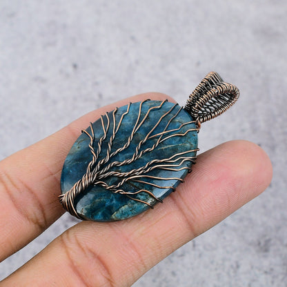 Neon Blue Apatite Gemstone Pendant