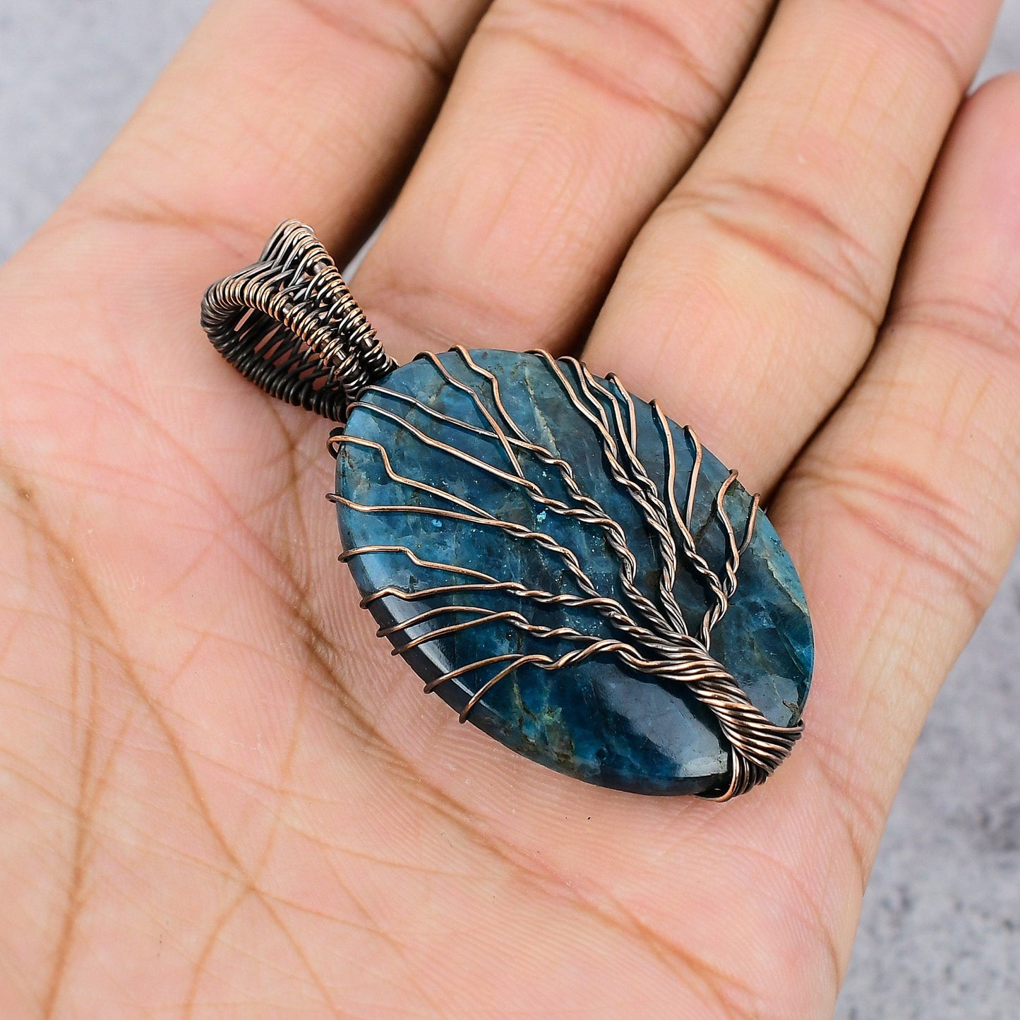 Neon Blue Apatite Gemstone Pendant
