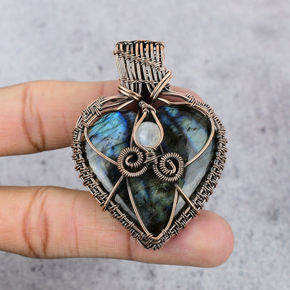 Blue Evil Eye Labradorite Gemstone Pendant