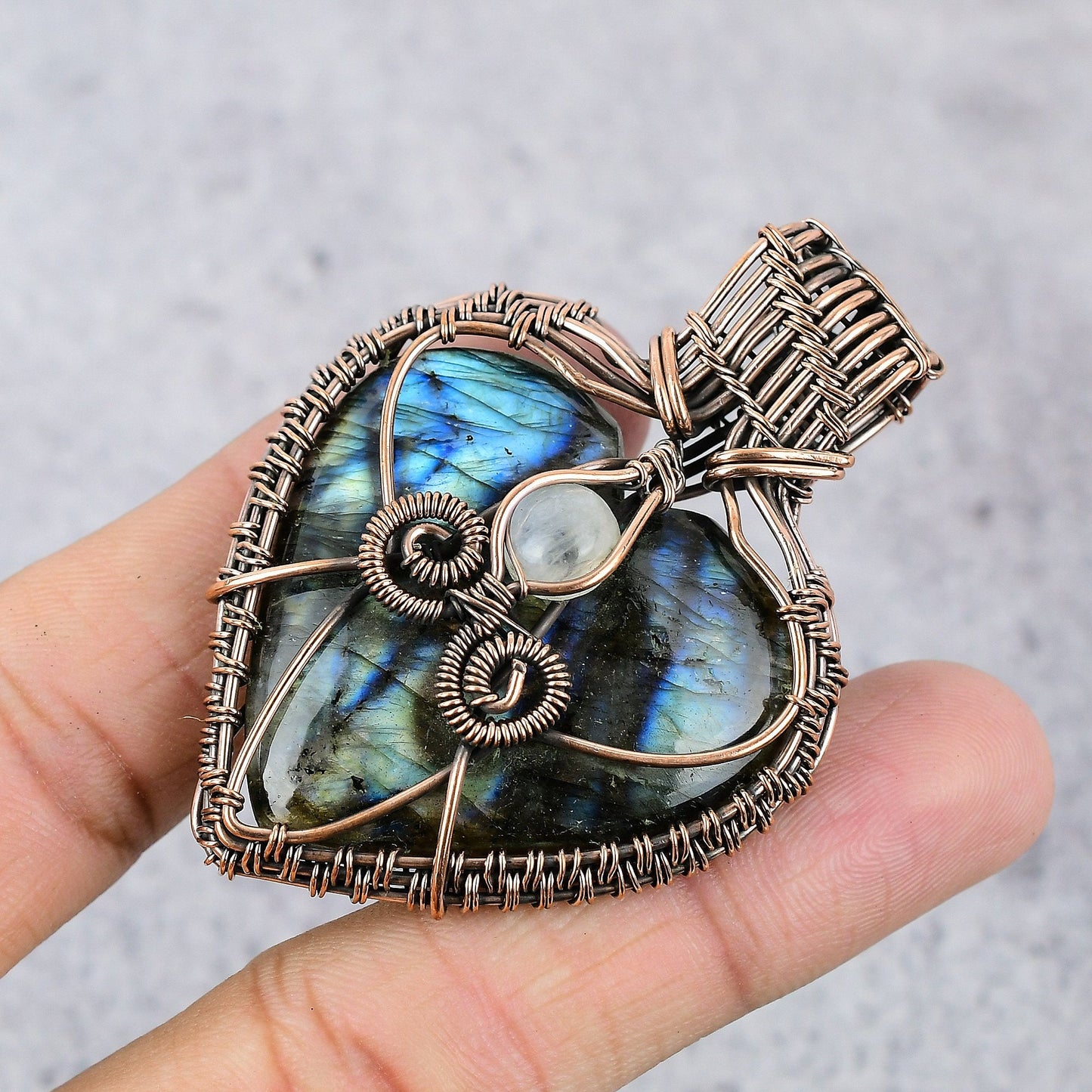 Blue Evil Eye Labradorite Gemstone Pendant