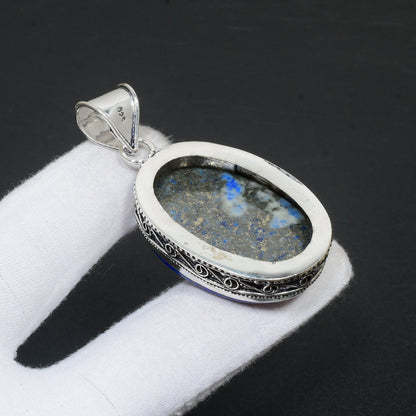 Blue Lapis Lazuli Sterling Silver Pendant