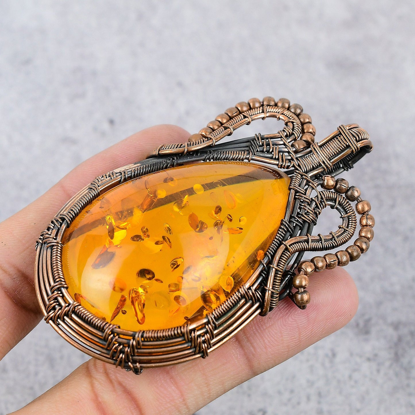 Golden Baltic Amber Gemstone Pendant