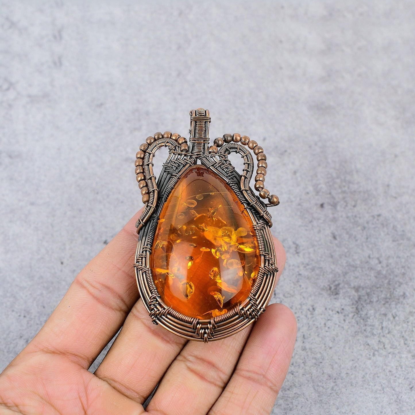 Golden Baltic Amber Gemstone Pendant