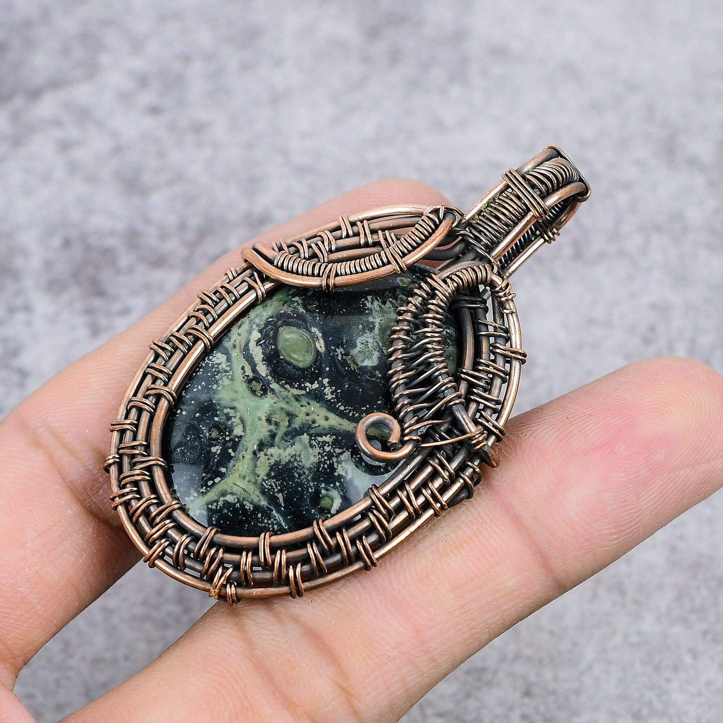 Green Kambaba Jasper Gemstone Pendant