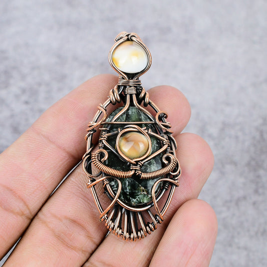 Copper Shiva Eye Gemstone Pendant