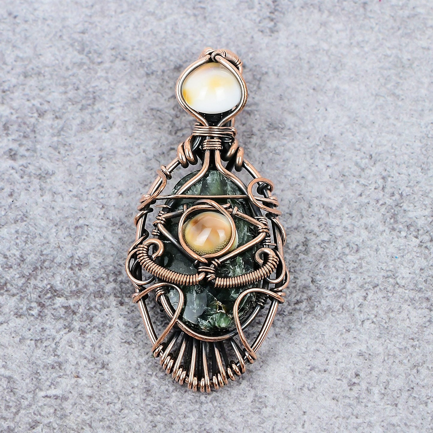 Copper Shiva Eye Gemstone Pendant