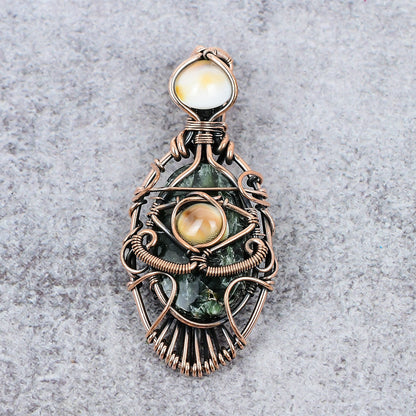Copper Shiva Eye Gemstone Pendant