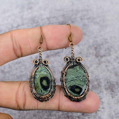 Star Galaxy Copper Gemstone Earrings