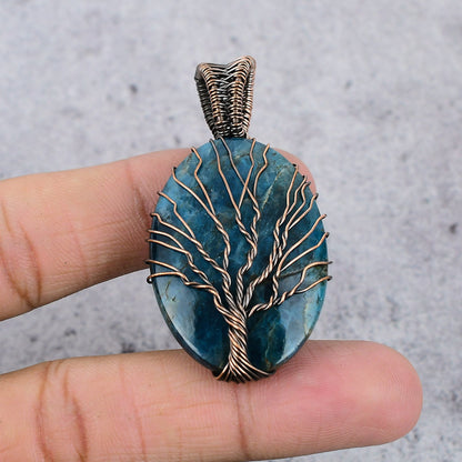 Neon Blue Apatite Gemstone Pendant