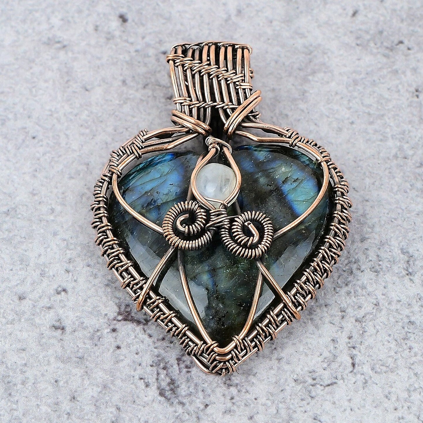 Blue Evil Eye Labradorite Gemstone Pendant
