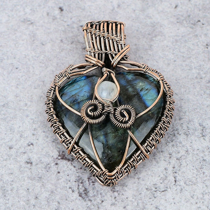 Blue Evil Eye Labradorite Gemstone Pendant
