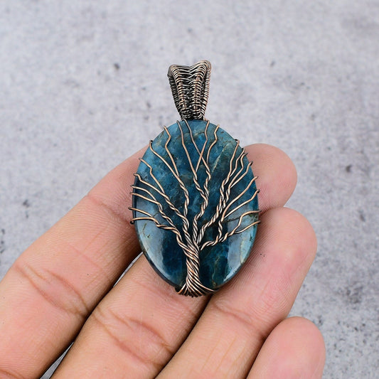 Neon Blue Apatite Gemstone Pendant