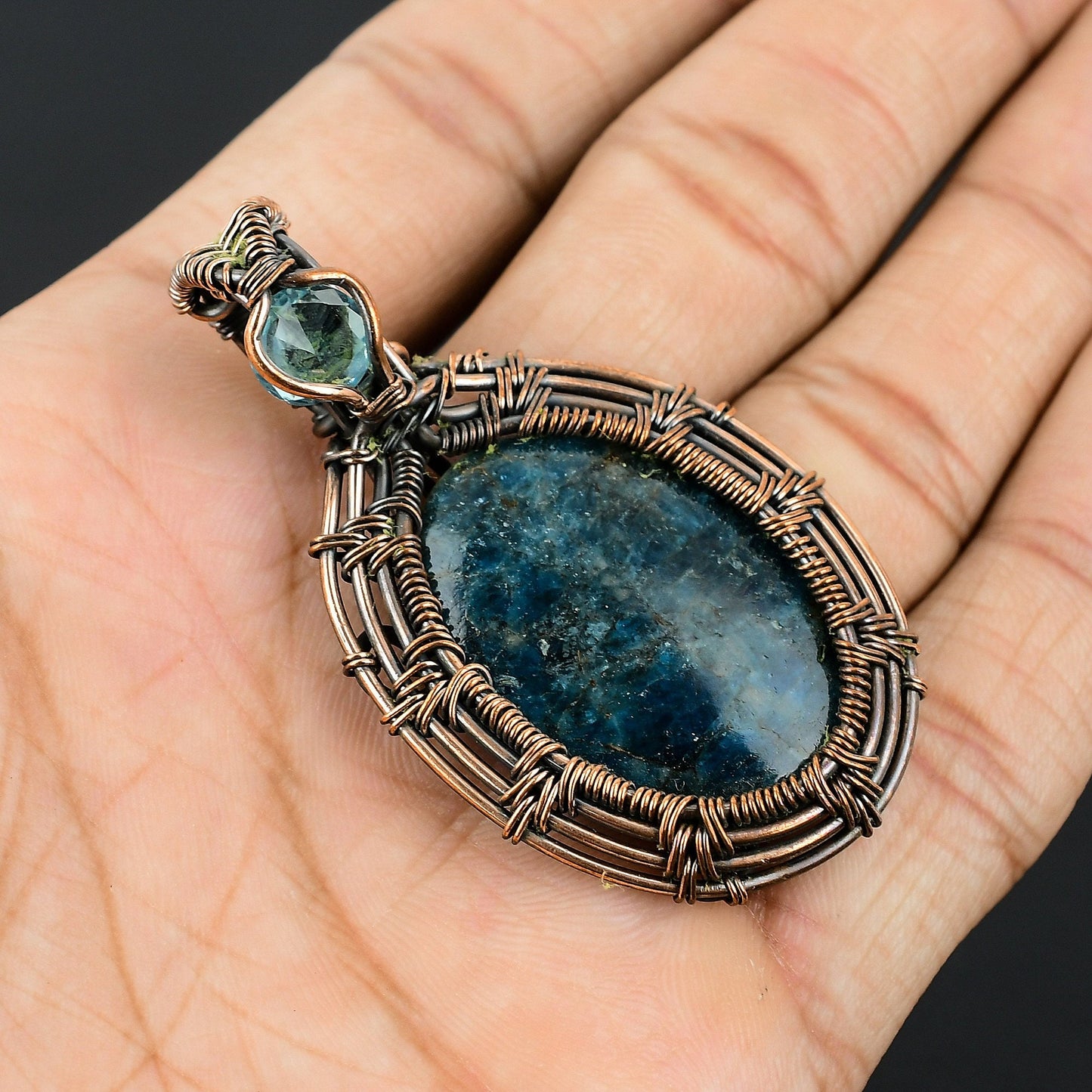 Neon Blue Apatite Gemstone Pendant