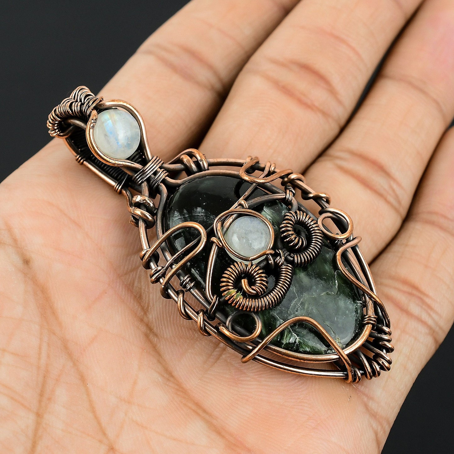 Green Seraphinite Gemstone Pendant