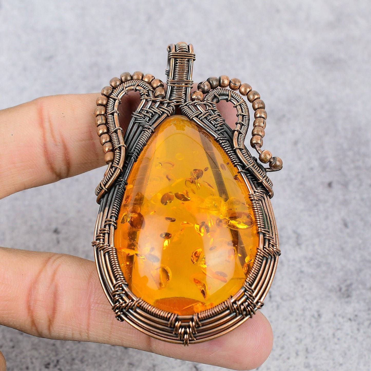 Golden Baltic Amber Gemstone Pendant