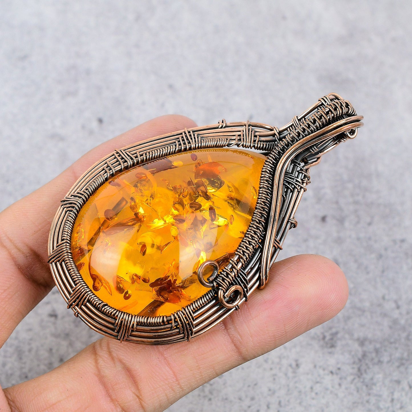 Golden Amber Gemstone Pendant