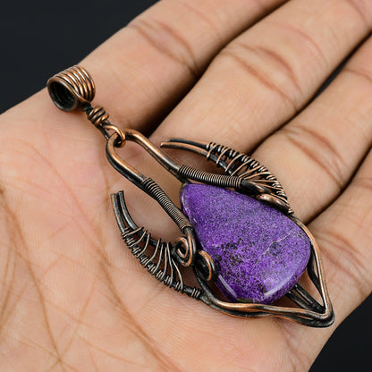 Purple Purpurite Stichtite Bull Face Gemstone Pendant