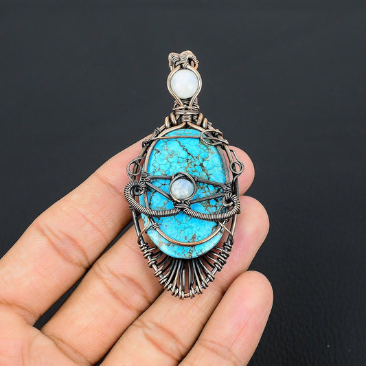 Turquoise Gemstone Evil Eye Pendant