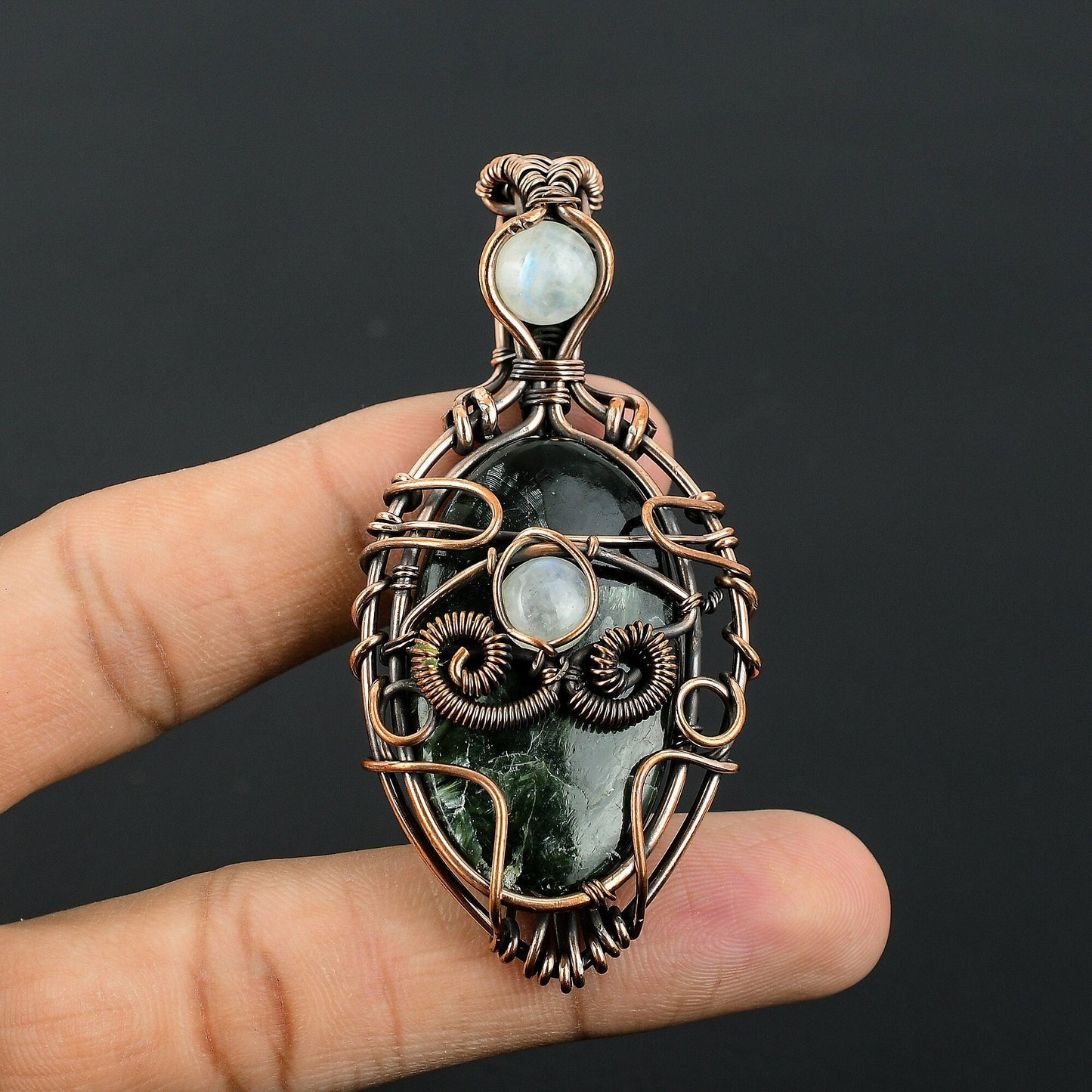 Green Seraphinite Gemstone Pendant