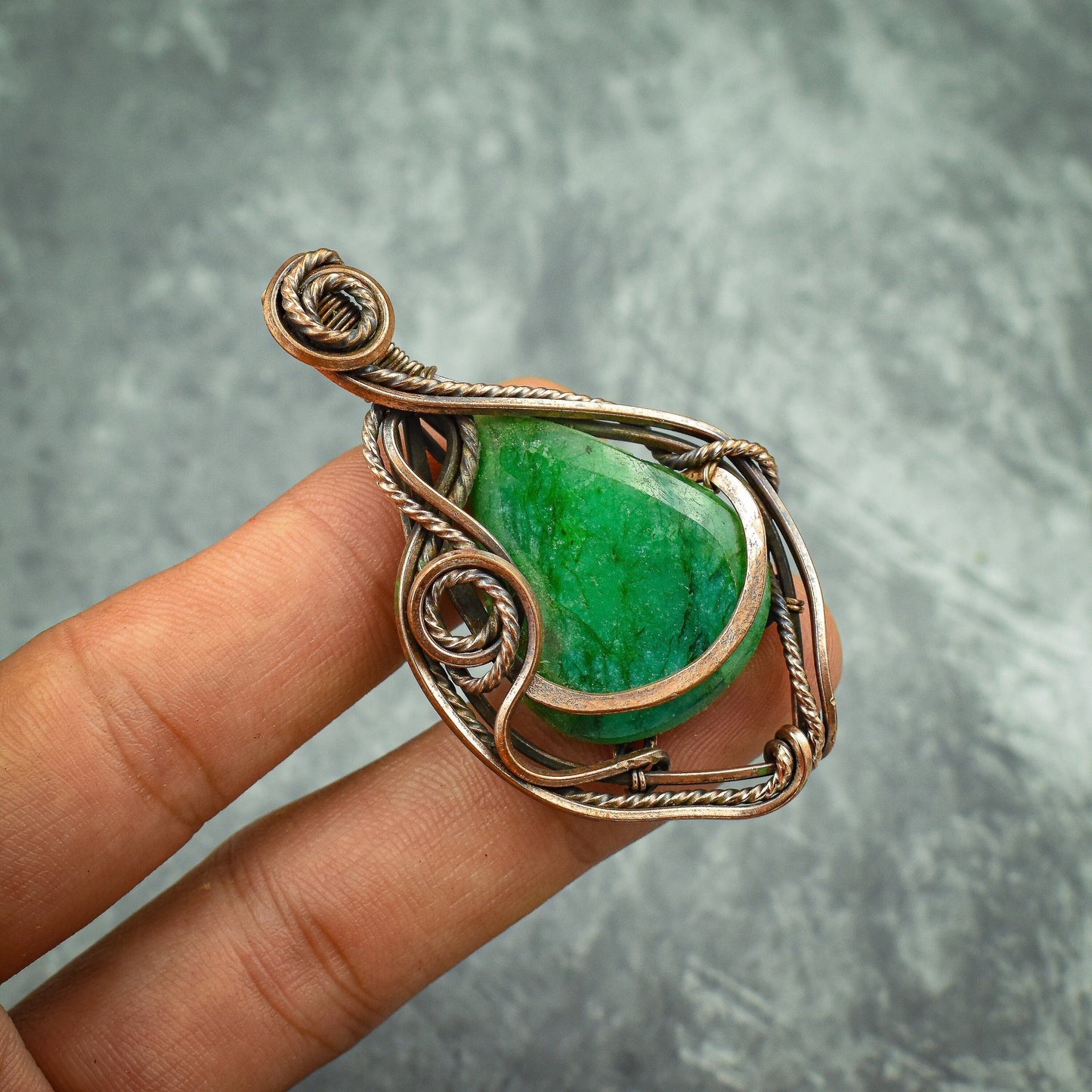 Green Emerald Gemstone Pendant