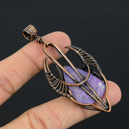 Purple Purpurite Stichtite Bull Face Gemstone Pendant